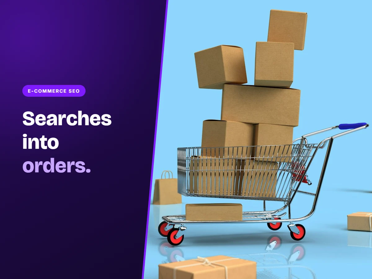 Shopping cart full of parcels representing e-commerce SEO services in Pakistan