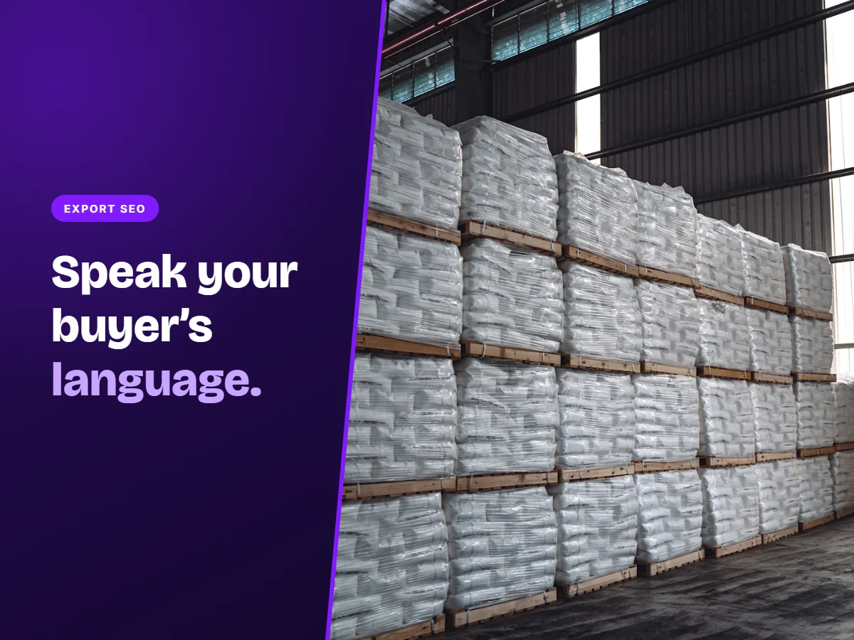 Wrapped export bales stacked in a warehouse, representing multilingual and international SEO for Faisalabad exporters