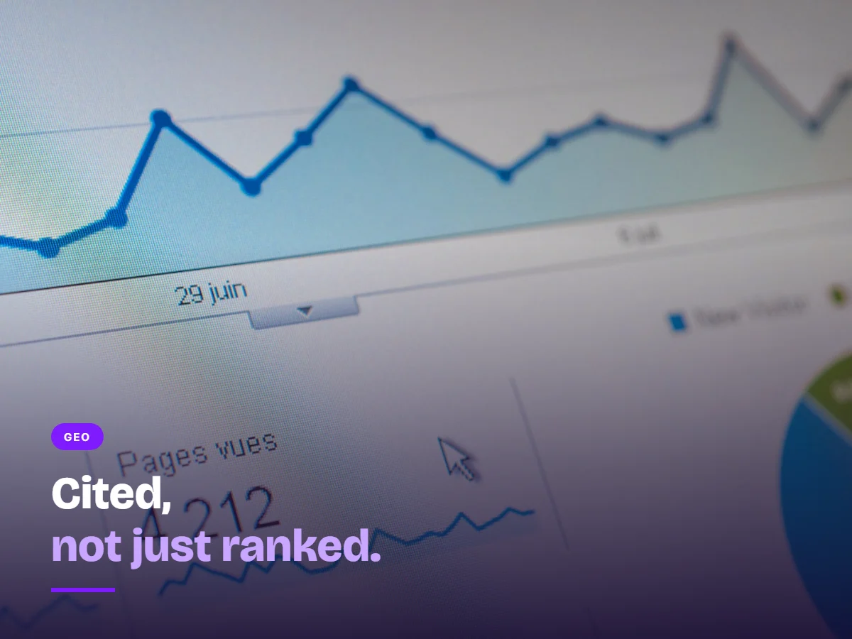 Analytics charts representing how AI tools like ChatGPT choose which brands to cite