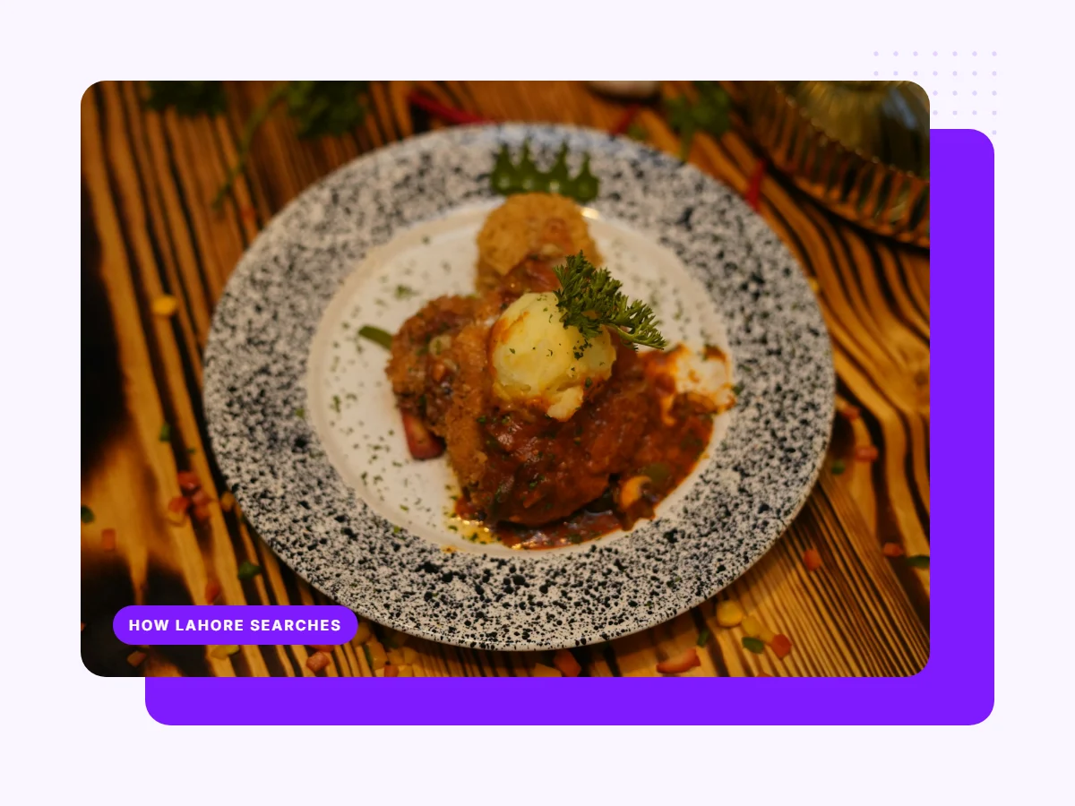 Plate of Pakistani curry served at a Lahore restaurant, representing food, wedding and housing searches in Lahore