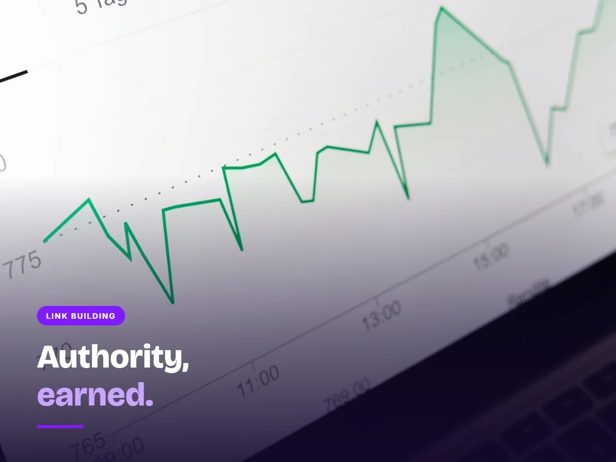 Rising growth chart representing white-hat link building and domain authority