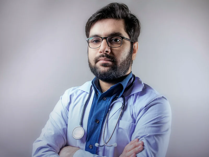 Doctor in a white coat representing SEO for clinics and healthcare providers in Rawalpindi