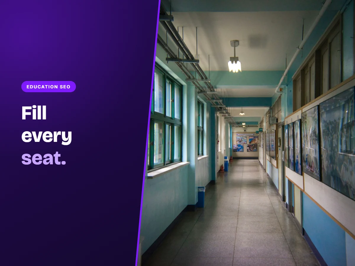 School corridor with classroom notice boards representing education SEO in Pakistan