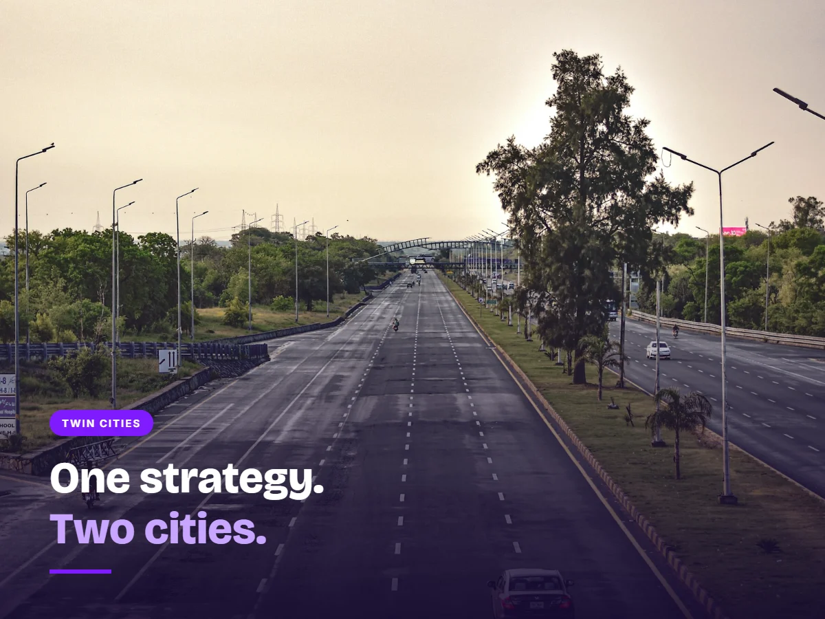 Expressway connecting Rawalpindi and Islamabad, representing a twin-city local SEO strategy