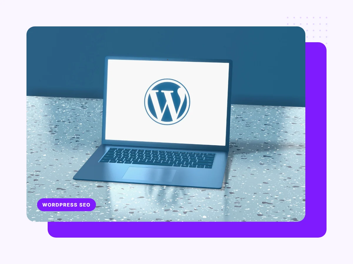 Laptop showing the WordPress logo, representing WordPress SEO services